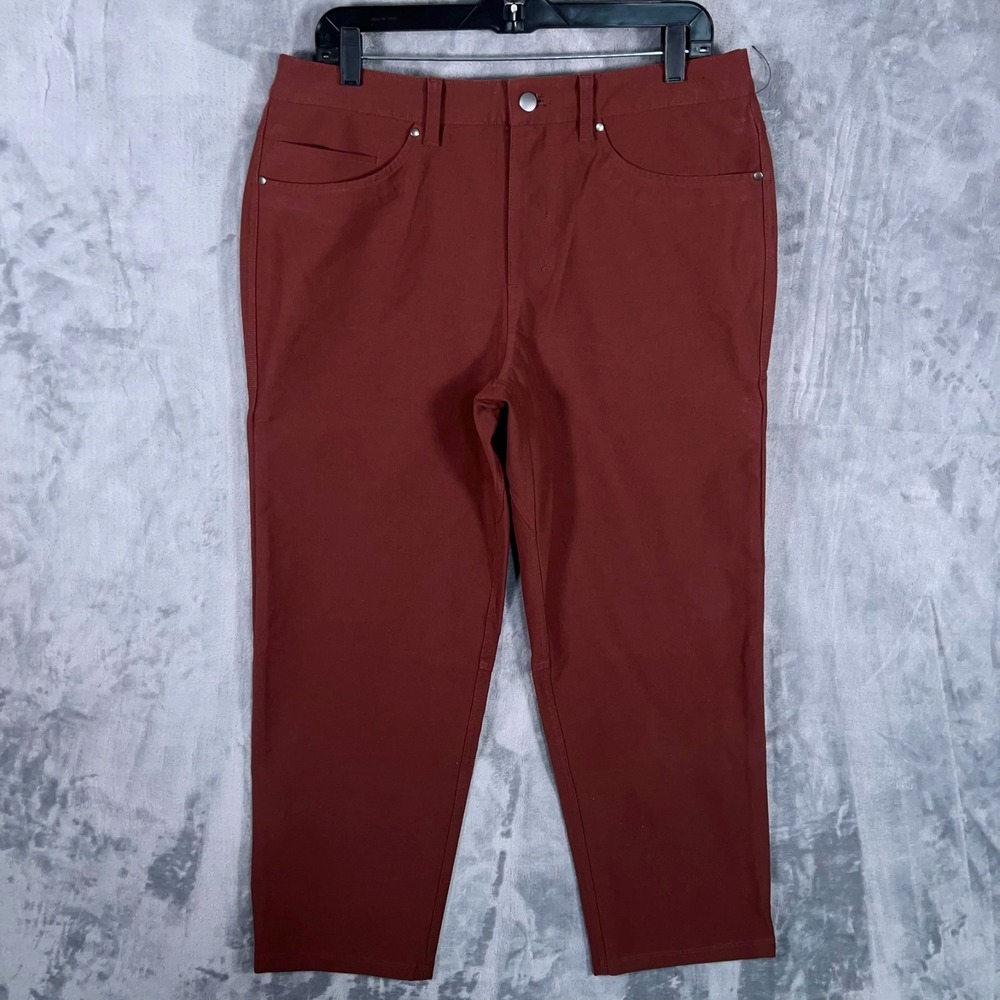 Lululemon ABC Crop Pants Mens 34x27 New Red Relaxed Fit Stretch Wicking Baggy
